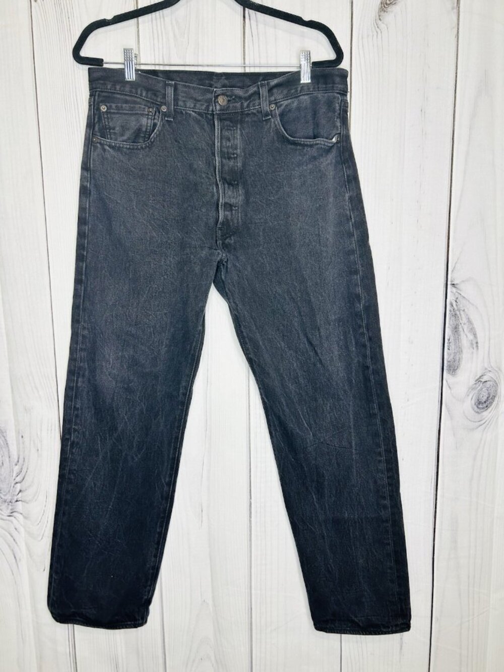 Levi’s 501 Original Men’s Jeans Sz 36x32 Black Button Fly Straight